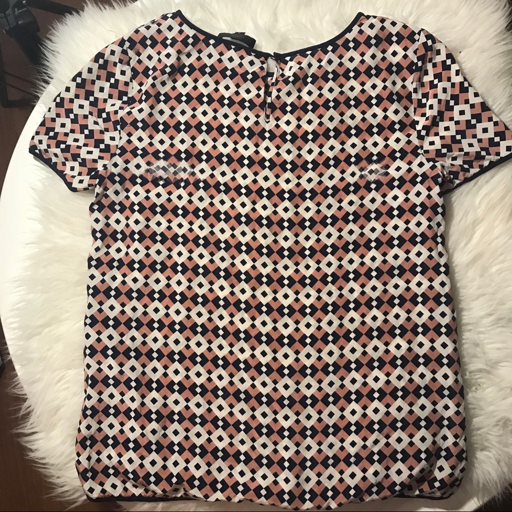 J.Crew Tipped Silk Tee in Diamond Tile - Picture 5 of 6